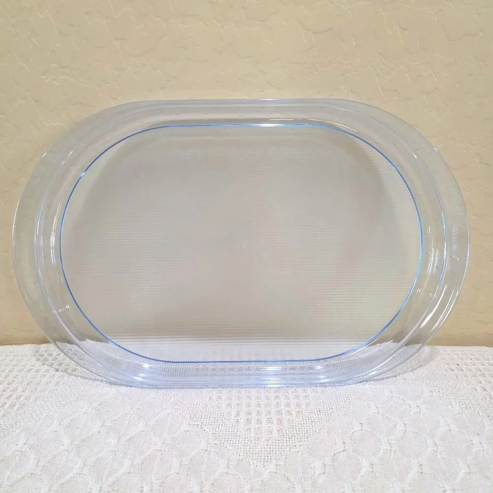 Authentic Tupperware Preludio Transparent Blue Acrylic Oval Serving Vanity Tray